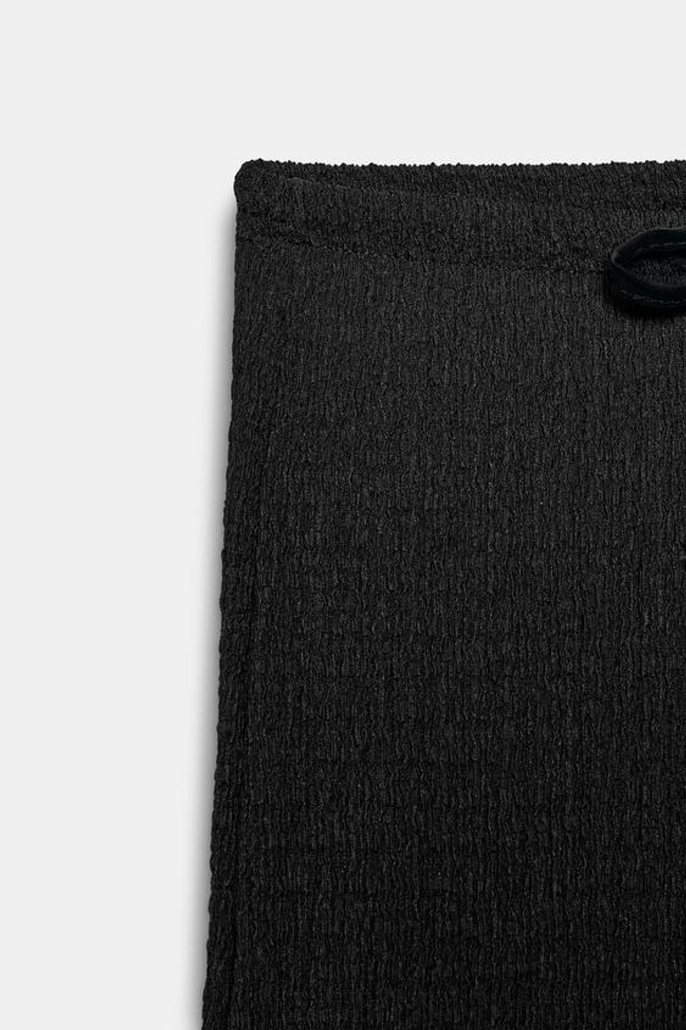 ZARA БРЮКИ ПРЯМОГО КРОЯ ИЗ РЕЛЬЕФНОЙ ТКАНИ, ЧЕРНЫЙ