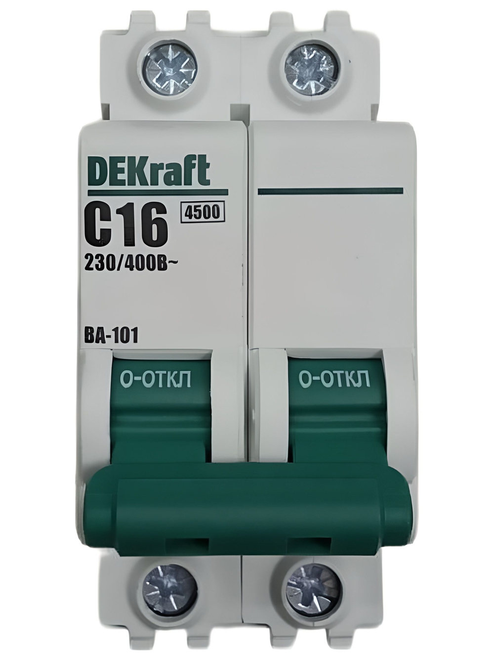 автоматический выключатель 2п 16А тип С 4,5кА серия ВА-101 DEKraft