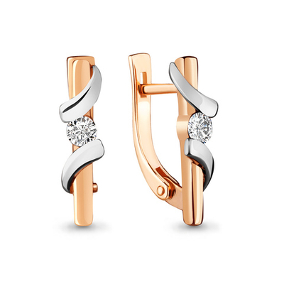 941097к Серьги из Золота с бриллиантами из коллекции "Elegance"