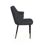 Стул с подлокотниками Hunt ромб, бархат 03 / чёрный конус