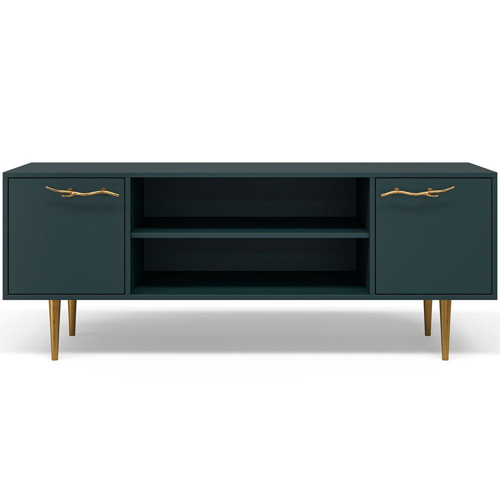 Тумба под ТВ Арт Колор matte 155см Стайл Голд Зеленый бирюзовый матовый