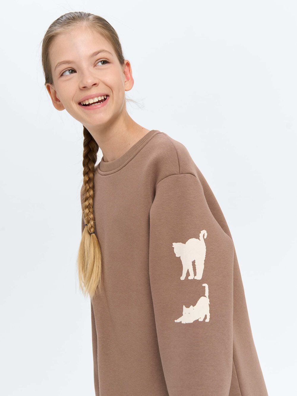 Платье-свитшот "Кокос" с принтом 7+