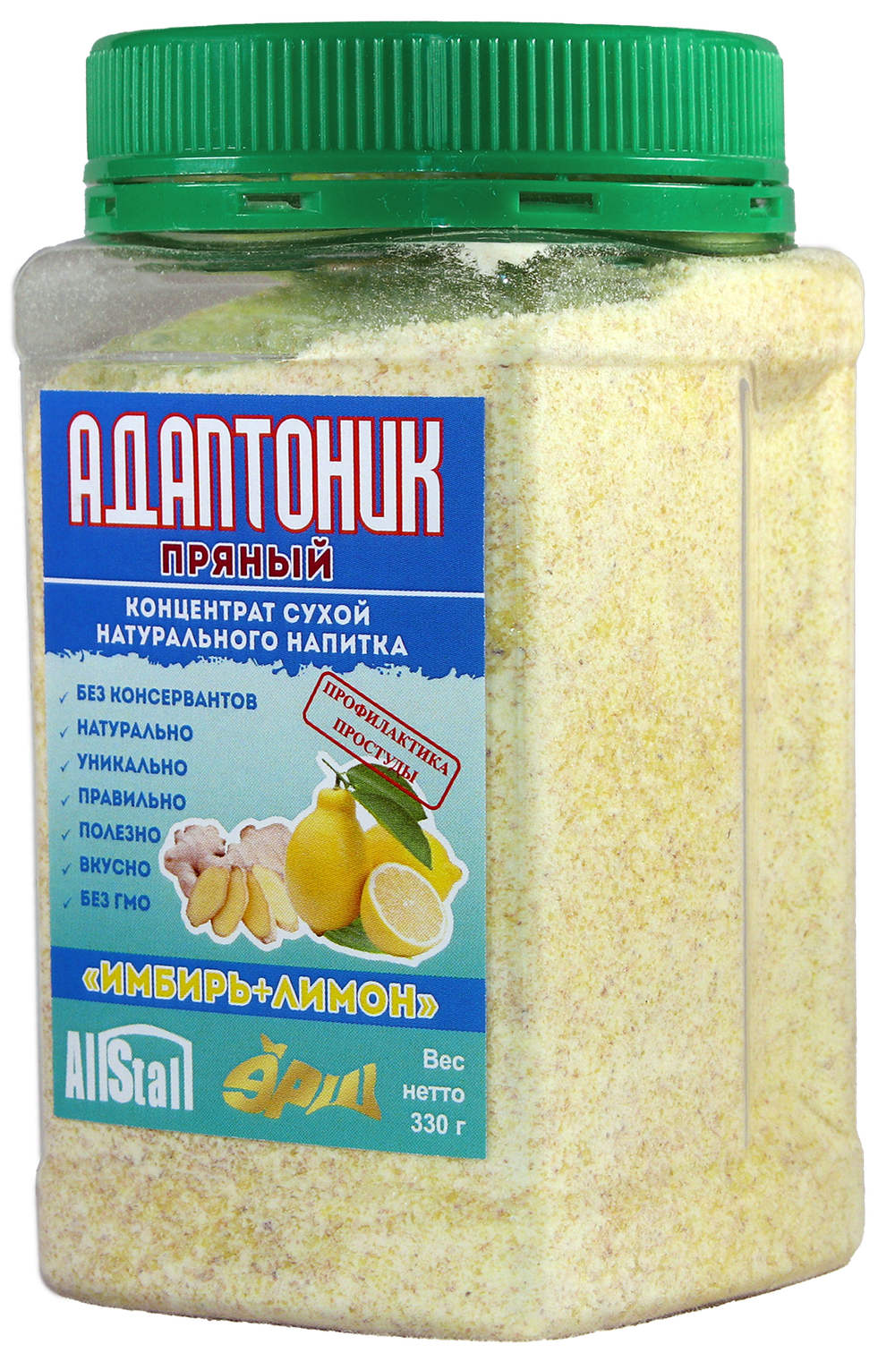 Адаптоник ПРЯНЫЙ Имбирь+Лимон в ПЭТ-банке 330 г