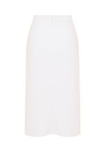 Белая юбка миди со складками (в оттенке айвори)