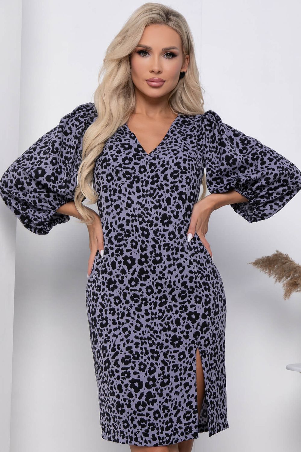 Платье "Магия красоты" (серо-фиолетовое) П7390 LT Collection (Акция)