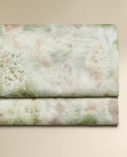 Zara Home - Простыня с садовым принтом, зеленый, 210x280 см