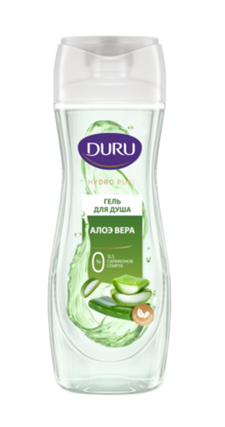 DURU Гель для душа HYDRO PURE, с экстрактом Алоэ Вера, 250мл, блок 12шт., ДУРУ