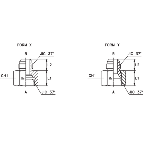 Соединение PS JIC 1.5/8 JIC1.1/16