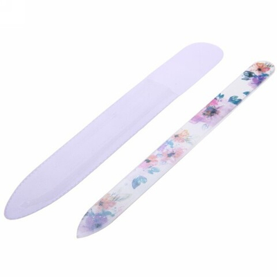 Пилка для ногтей стеклянная на блистере «Ультрамарин», цветочный принт, 14см