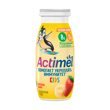 Йогурт Actimel Kids клубника банан 95 гр