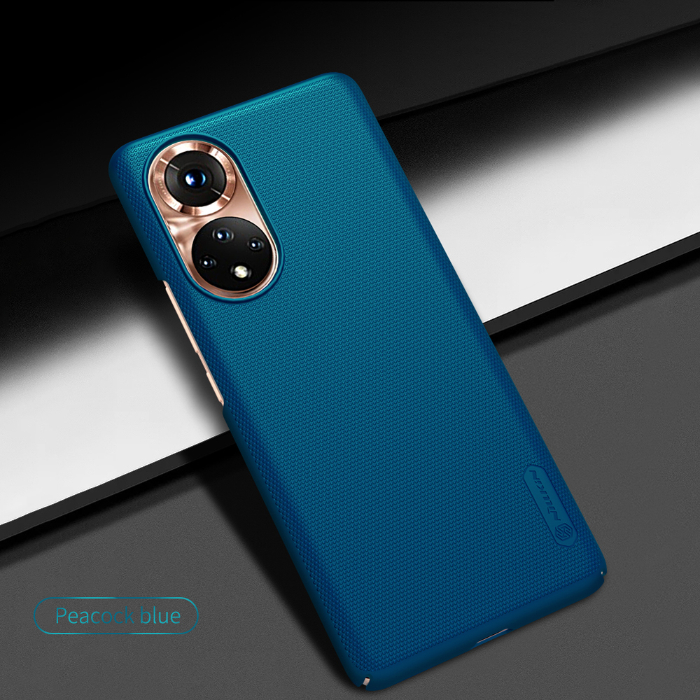 Тонкий жесткий чехол синего цвета от Nillkin для Huawei Honor 50 и Nova 9, серия Super Frosted Shield
