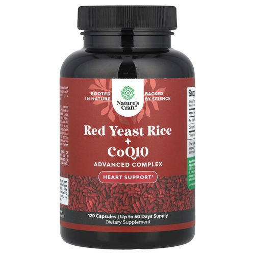 Nature's Craft, красный дрожжевой рис с коэнзимом Q10, 120 капсул