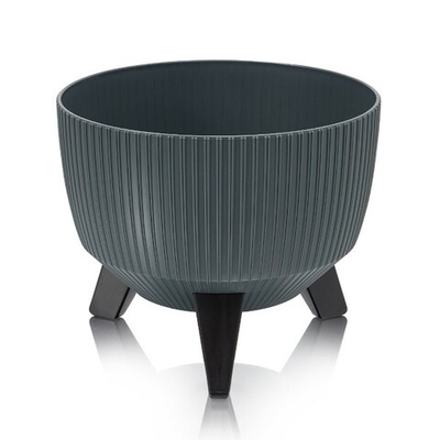 Кашпо "Vinto" на ножках с дренажным клапаном 5,4 л D=240мм графитовый