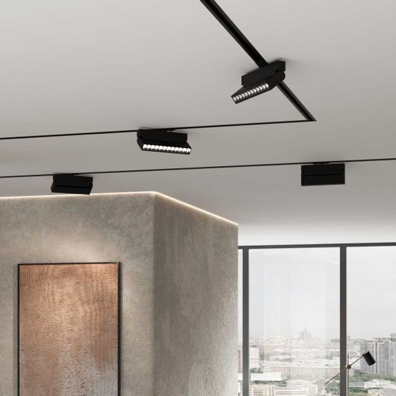 Алюминиевый профиль для монтажа в натяжной потолок однофазного шинопровода черный (2м) Elektrostandard a070478