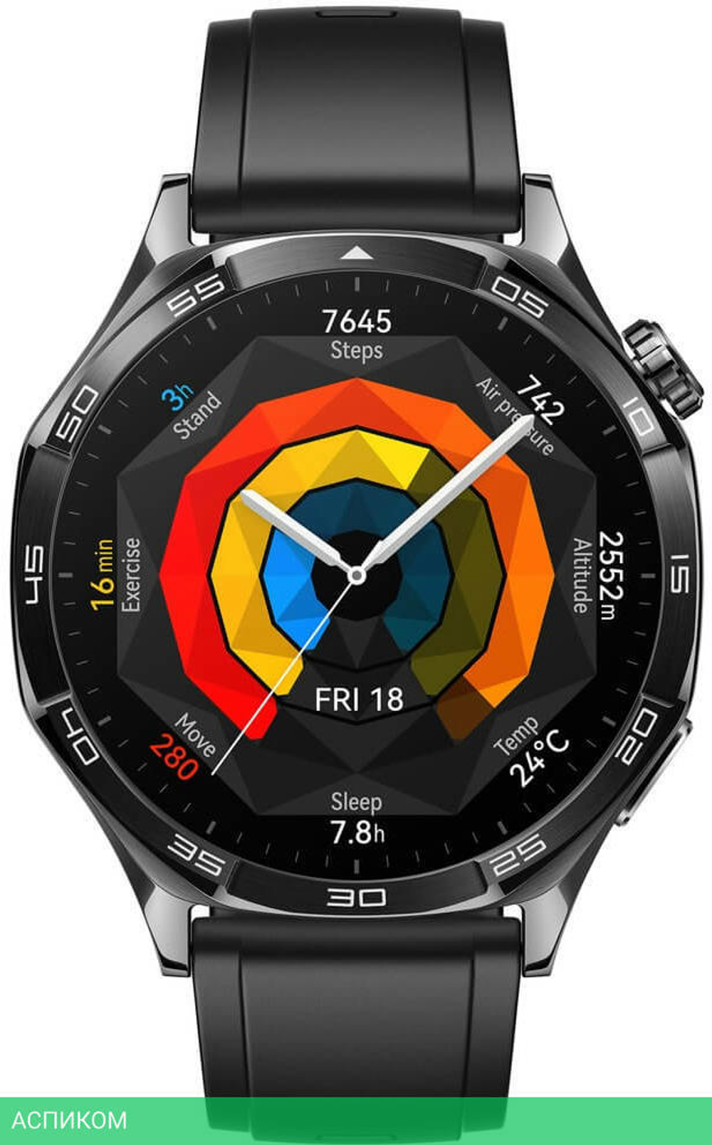 Умные часы Huawei Watch GT 5 46мм VLI-B19 Black Fluoroelastomer Strap (55020DGL)