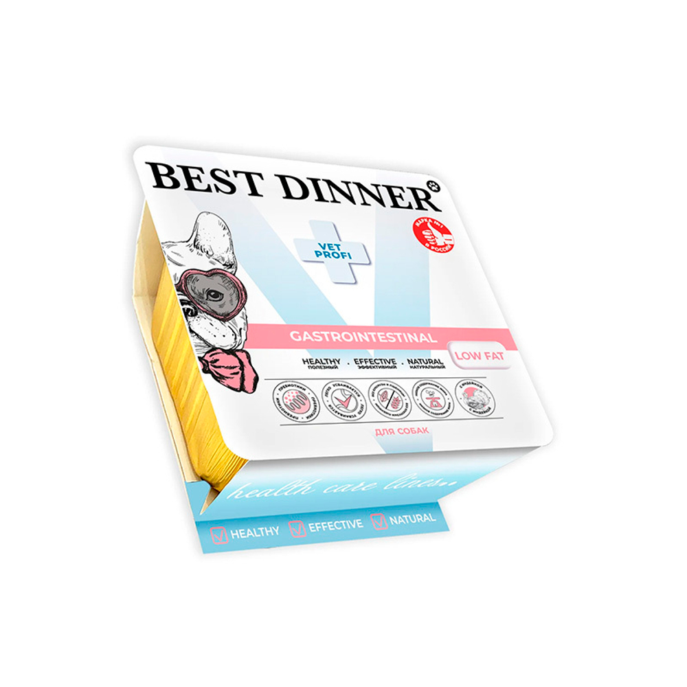 Влажный корм Best Dinner Gastrointestinal LowFat паштет Бест Диннер Гастро с индейкой 100г для собак