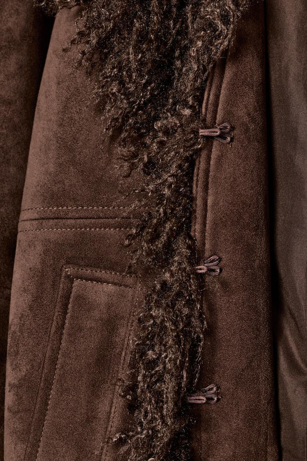 ZARA КУРТКА С ОТЛОЖНЫМ ВОРОТНИКОМ, КОРИЧНЕВЫЙ