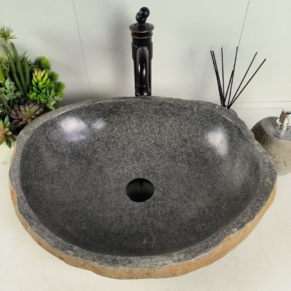 Раковина из речного камня RS-62084 (56*44*15)