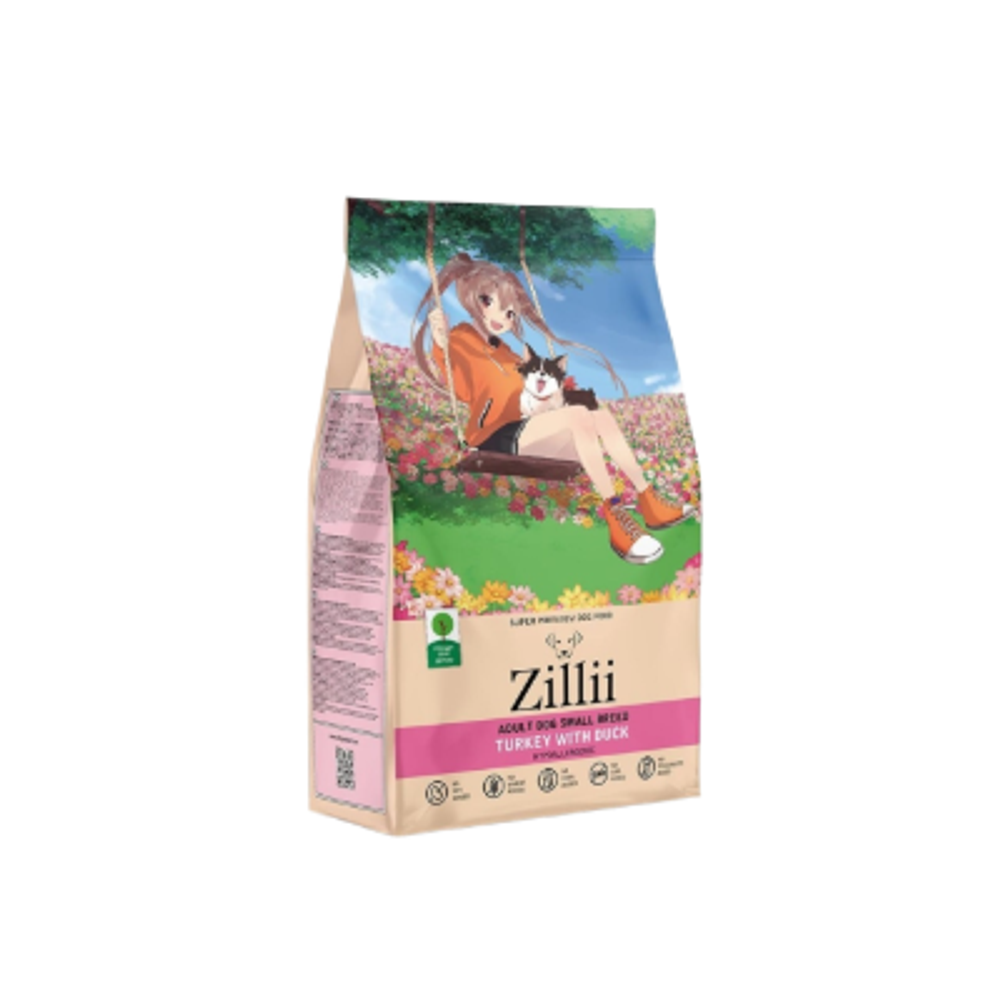 Сухой корм для собак ZILLII (Зилли) Dog Adult Small Breed 0,8кг индейка и утка сухой для собак мелких пород