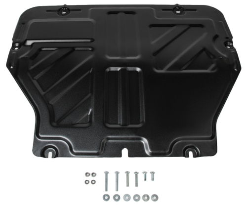 Защита картера и КПП АвтоБроня для Volkswagen Caravelle T5, T6 (V - все) 2003-2019/Volkswagen Caravelle T6 рестайлинг (V - 2.0 TDI (110 л.с.)) 2020-н.в./Volkswagen Multivan T5, T6 (V - все) 2003-2019/Volkswagen Multivan T6 рестайлинг (V - 2.0 TDI (110 л.с.)) 2020-н.в./Volkswagen Transporter T5, T6 (V - все) 2003-2019/Volkswagen Transporter T6 рестайлинг (V - 2.0 TDI (110 л.с.)) 2020-н.в., штампованная, сталь 1.8 мм, с крепежом, 111.05806.2