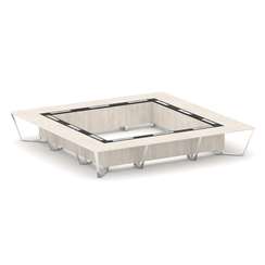 Steel Meet Стол переговорный квадратный MM-PR.B.SP-24K Денвер Светлый/Графит Глянец/Нержавеющая Стал