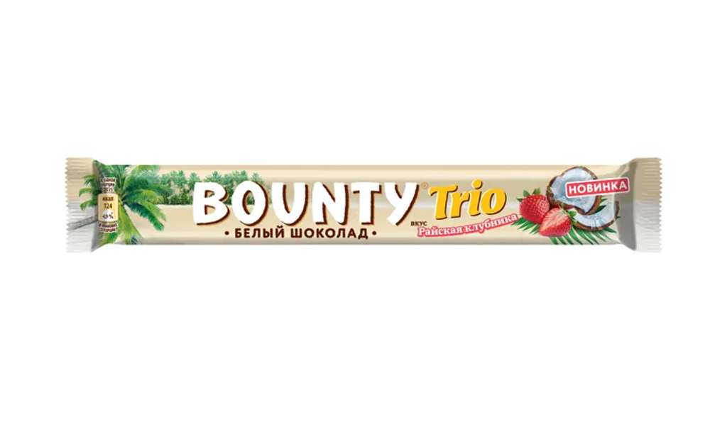 82Г ШОКОЛАДНЫЙ БАТОНЧИК Bounty Трио Клубника