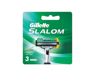 GILLETTE SLALOM сменная кассета со смаз,полоской 3 шт.