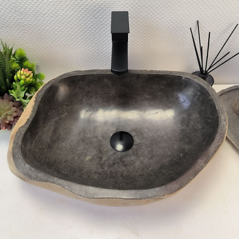 Раковина из речного камня RS-64109 (53*37*15) 0122