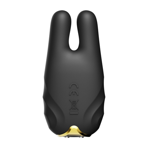 Черные виброзажимы на соски с пультом ДУ и управлением через приложение Zalo Nave Vibrating Nipple Clamps Obsidian Black