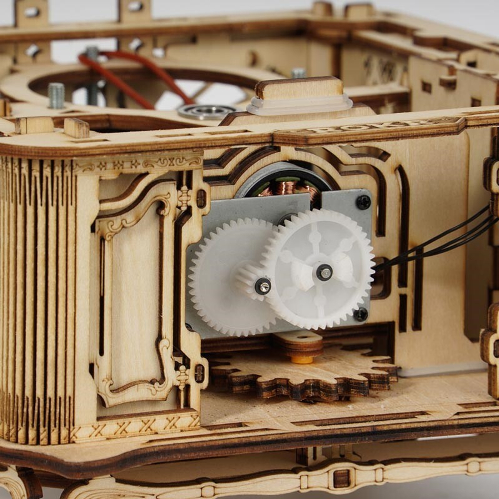 Деревянный конструктор Классический граммофон с USB подключением (ROKR)