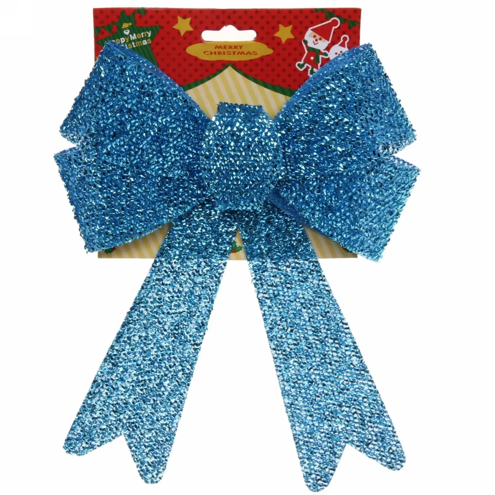 Бант на елку «Голубая лагуна» 17*26см, голубой
