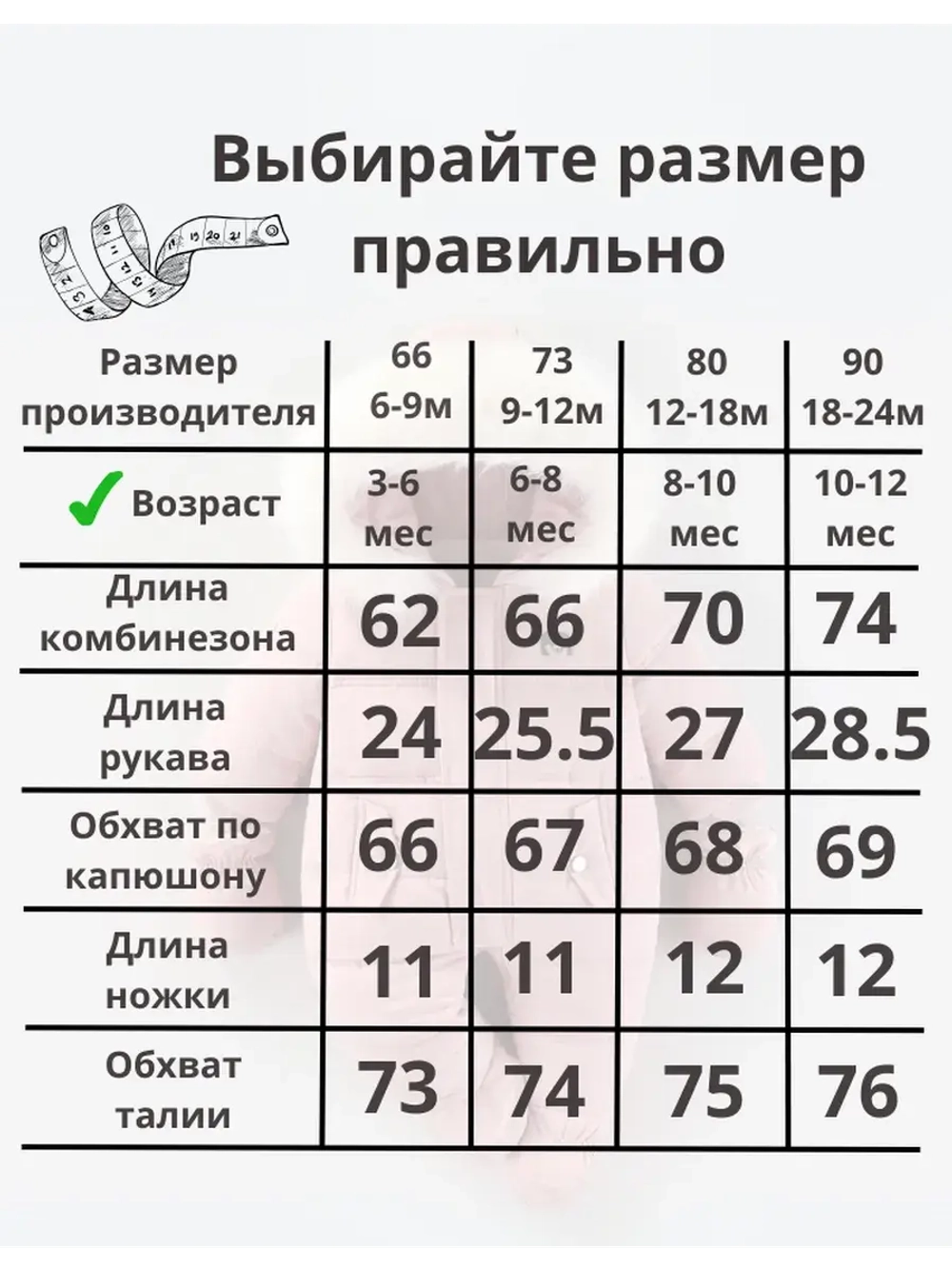 Зимний комбинезон для новорожденной девочки