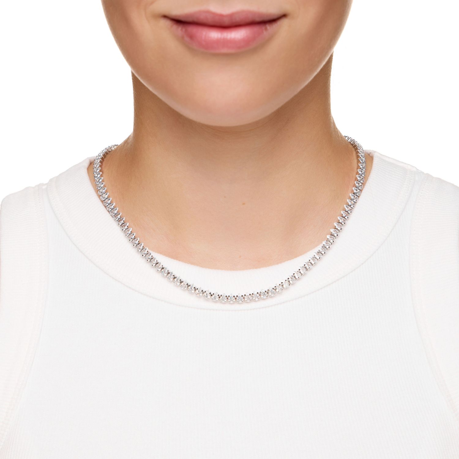 Колье Monarch Pointed Collar Rhodium Necklace