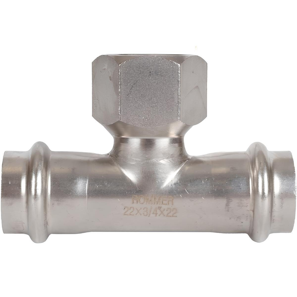 ROMMER Тройник с ВР 22x3/4" из нержавеющей стали прессовой