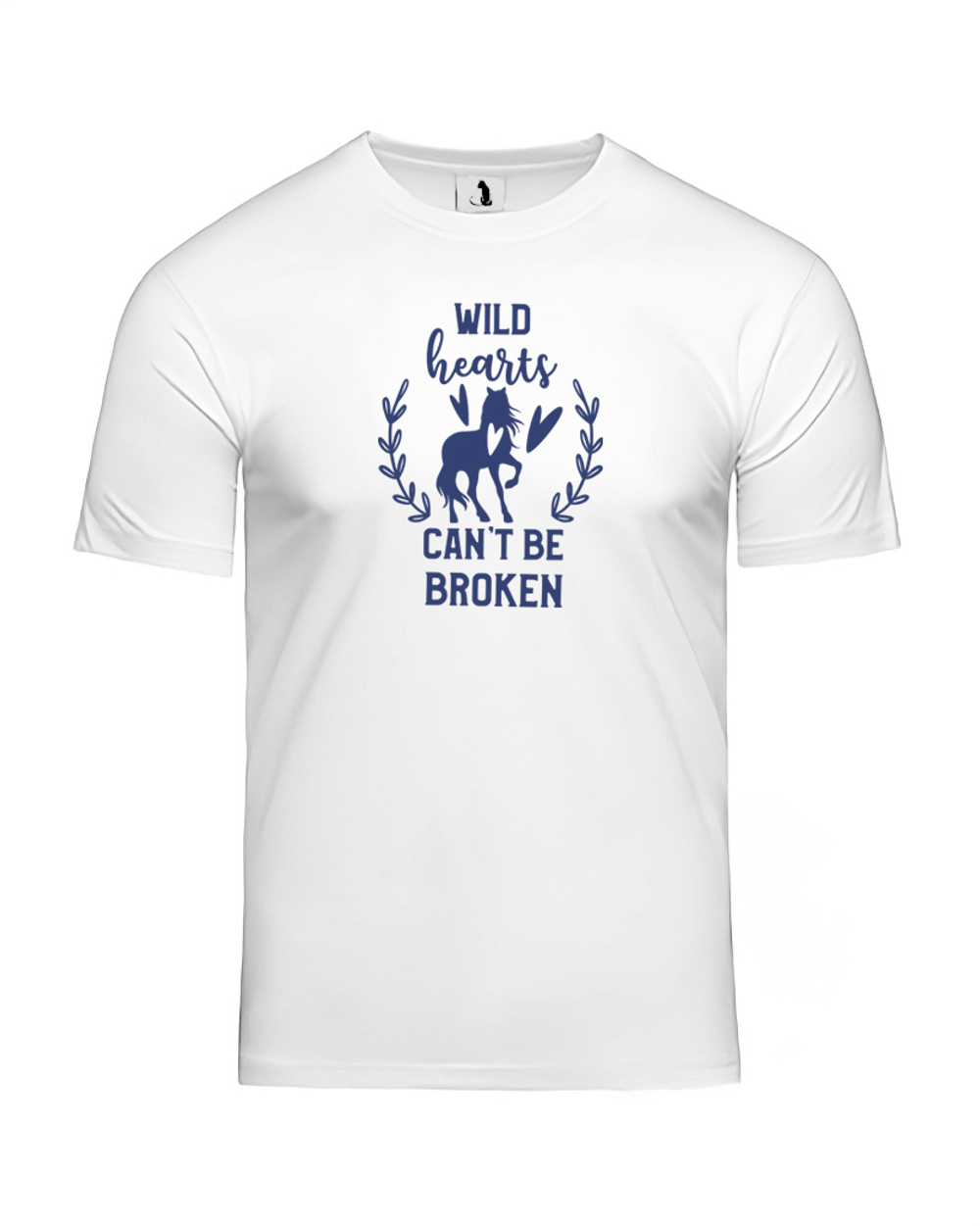 Футболка Wild hearts unisex белая с синим рисунком