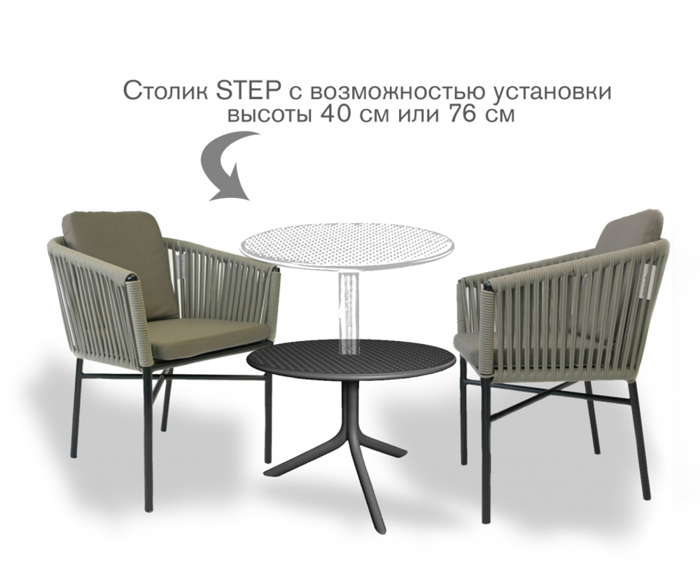 Комплект мебели Tagliamento Step + Step Mini Palermo, антрацит, светло-коричневый