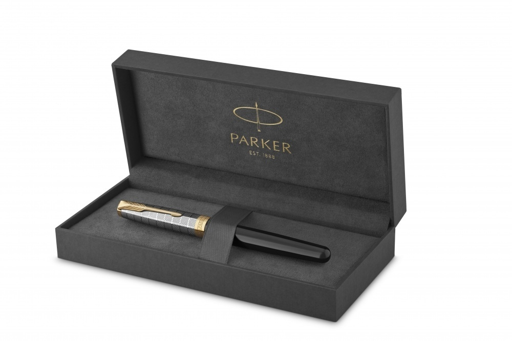 Перьевая ручка Parker Sonnet Premium Refresh BLACK, перо 18K, толщина F