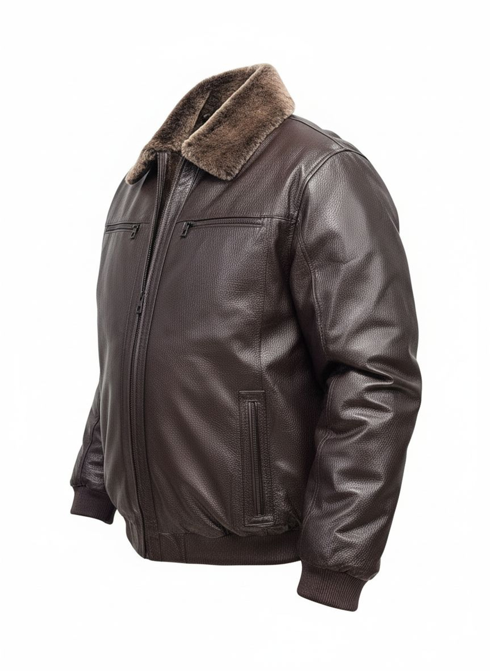 KHIMEONE Мужская кожаная куртка на меху (натуральная кожа/натуральный мех)