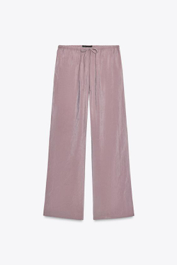 ZARA БРЮКИ ИЗ СТРУЯЩЕЙСЯ ТКАНИ, СВЕТЛО-СИРЕНЕВЫЙ