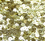 ПЛ002НН3 Пайетки круглые плоские, цвет: светлое золото металлик, 3 мм, 10 грамм