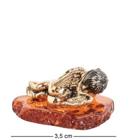 Народные промыслы AM-1540 Фигурка «Ангелочек спящий» мал. (латунь, янтарь)
