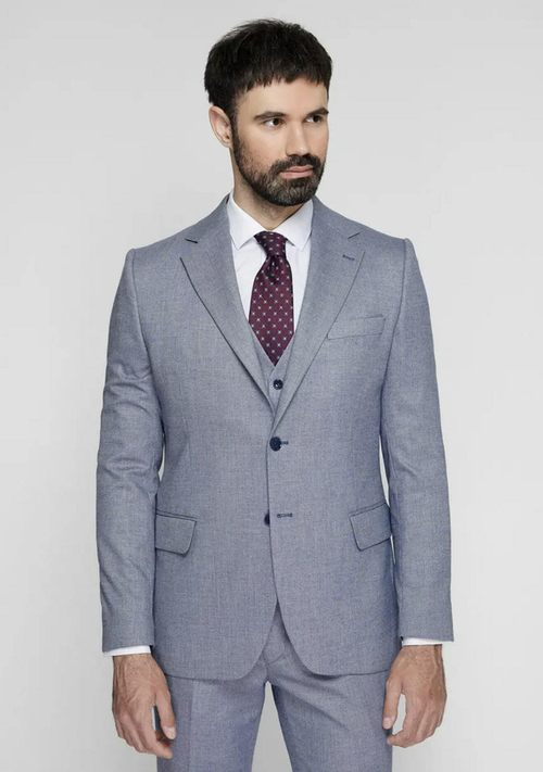 Мужской классический костюм тройка (голубой) Б2
