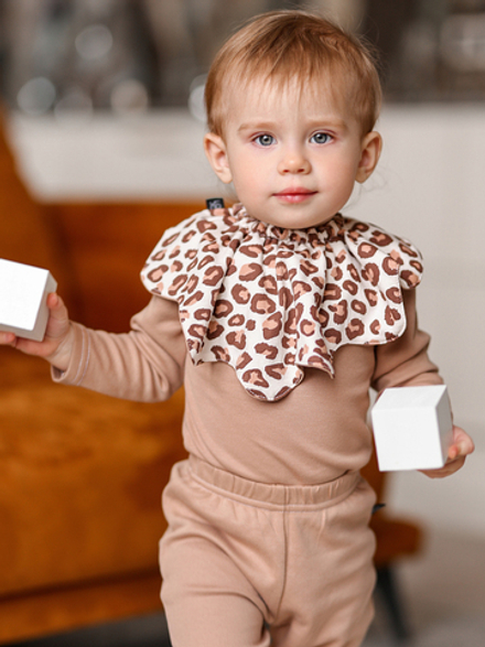 Нагрудник сет из 2х LooJoo Леопард / Карамель и Ветви / Шалфей