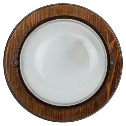 Светильник ЭРА НБО 03-60-021 Кантри дерево/стекло IP54 E27 max 60Вт D220 круглый орех