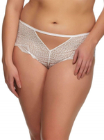 Трусы-хипстеры из кружева с геометрическим рисунком (Размер: L) (Цвет: черный)