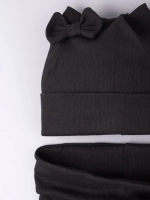 Шапка для девочки осенняя с ушками и снуд