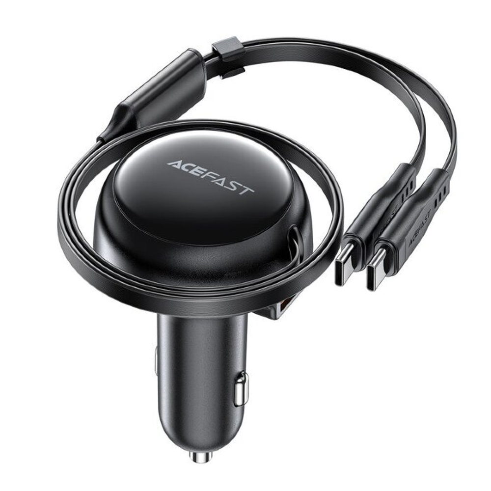 B13 53W 2-in-1 (2*USB-C) car charger with retractable cable
