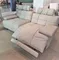 Диван с электро-реклайнером 4708, 202 см, бежевая натуральная кожа