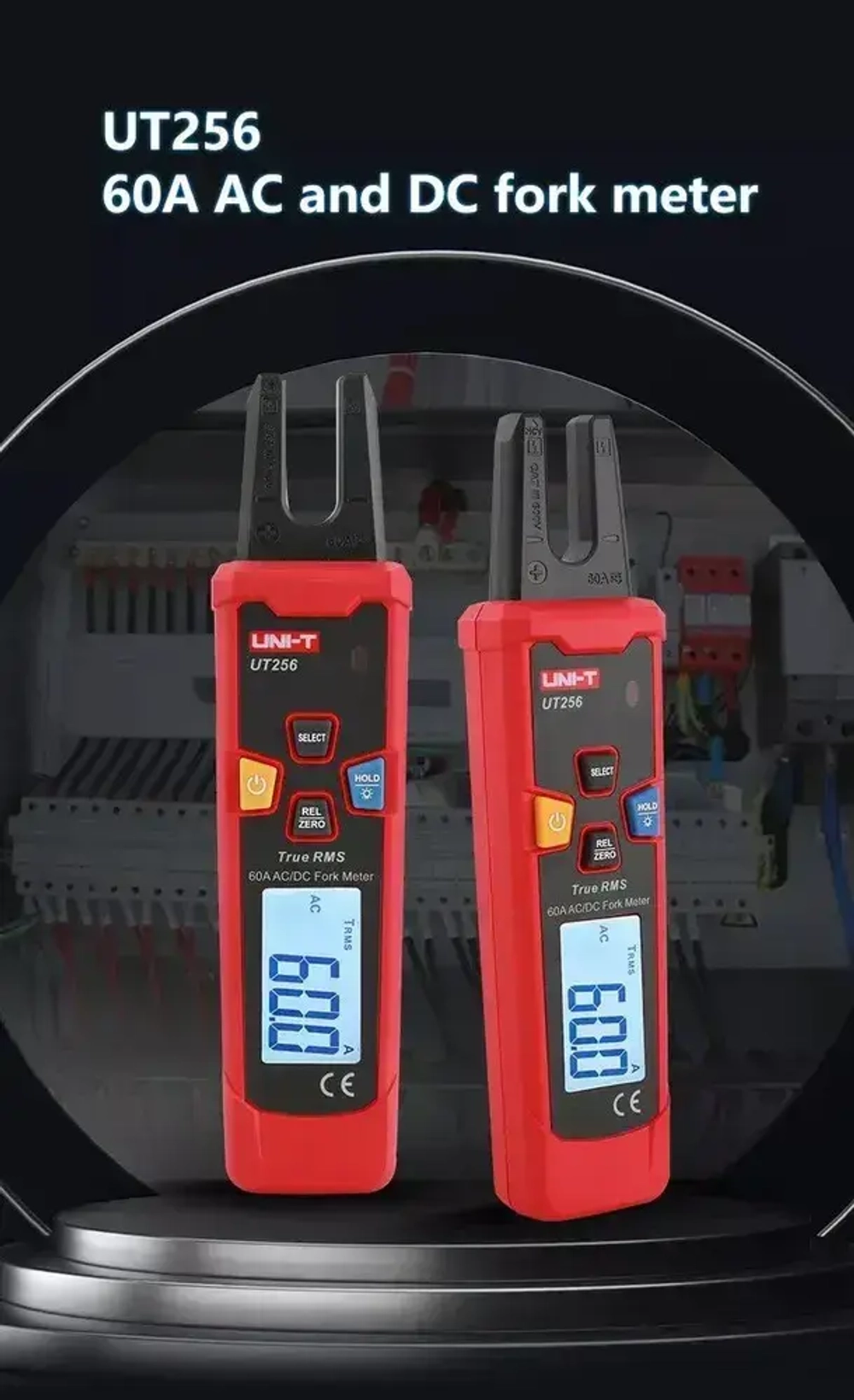 Мультиметр UT256 UNI-T клещи постоянного и переменного тока 0,1 - 60А компактные для электро щитов