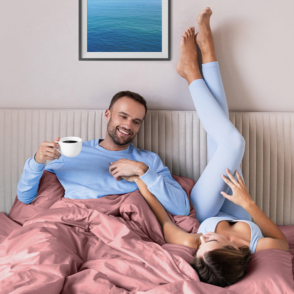 Простыня на резинке САТИН-премиум "Моноспейс бузина" 90х200х23